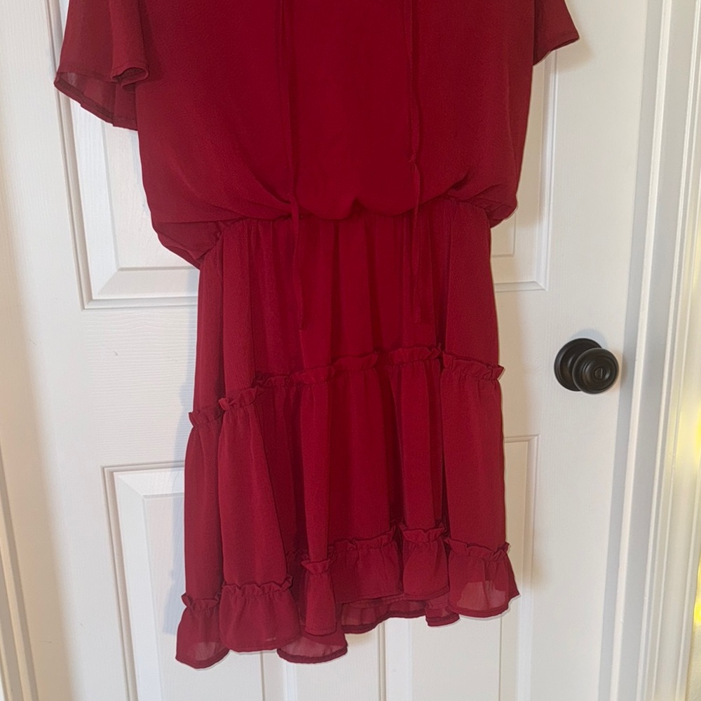 Red Ruffle Dress - Picture 4 of 11